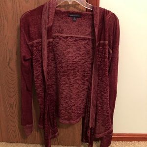 Maroon Comfy HOOD cardigan